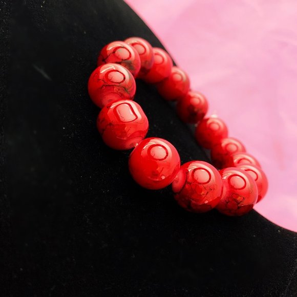 Mens Beaded Red - Picture 1 of 1